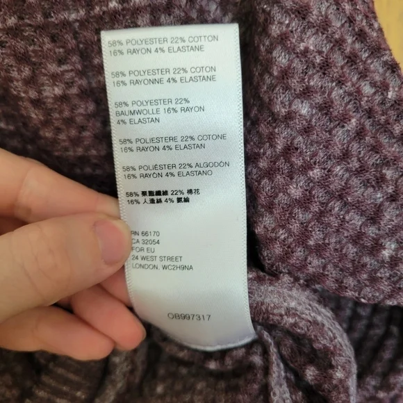 We The Free oversized off the shoulder v-back batwing waffle knit sweater S - Picture 7 of 8